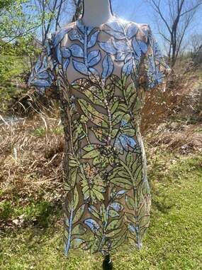 Fashion Nova Nova Luxe Floral Sequin Mesh Short Sleeve Mini Dress